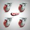 Service Caster 3 Inch SS Red Polyurethane Wheel Swivel Top Plate Caster Set SCC-SS20S314-PPUB-RED-4 - alternate 2
